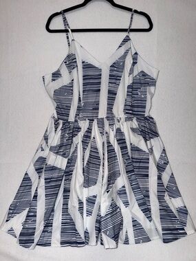 NWT MissLook  Navy and White Spaghetti Strap Summer Skort / Dress